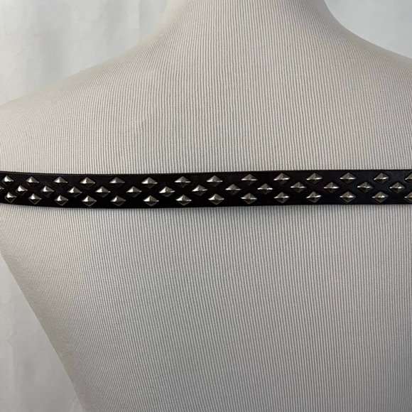 BED/STU Leather Diamond Studded Skinny Belt - Large - Picture 3 of 6